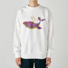 暖暖あたたかのピンクのクジラ Heavyweight Crew Neck Sweatshirt