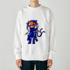 めめ郎のメカ猫又 Heavyweight Crew Neck Sweatshirt