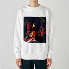 ごった煮商店の江戸名所百人美女 Heavyweight Crew Neck Sweatshirt