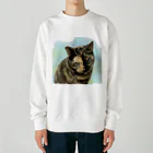 kinako-japanのサビ猫のオペラ座ちゃん Heavyweight Crew Neck Sweatshirt