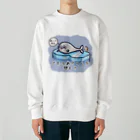 ひよこ男爵とまだむにゃんのごまふあざらにゃん Heavyweight Crew Neck Sweatshirt