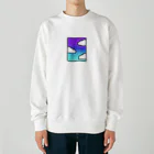 くものみせのむらさきとあおいそらとしろいくも Heavyweight Crew Neck Sweatshirt