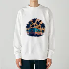 こひのお店のビーチに停められた車 Heavyweight Crew Neck Sweatshirt