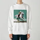 鶴丸男のお店の練習に励む芦毛の怪物くん Heavyweight Crew Neck Sweatshirt