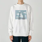 soraのHave a good day 紙飛行機に乗った猫のさぶろう Heavyweight Crew Neck Sweatshirt