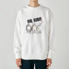 四月研究所 SUZURI店のOH SIRI!　まいにちあきたちゃん　秋田犬 Heavyweight Crew Neck Sweatshirt