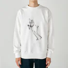 醜い社会の豚のボーリングを嗜む猫 Heavyweight Crew Neck Sweatshirt