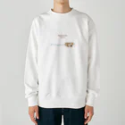 雛乃の文鳥グッズ屋さんのキンカチョウのネモフィラデザイン Heavyweight Crew Neck Sweatshirt