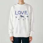 ♡BE HAPPY♡の鳥いっぱい Heavyweight Crew Neck Sweatshirt