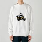 へっぽこデザインのクロスカブ　綺麗な黄色 Heavyweight Crew Neck Sweatshirt