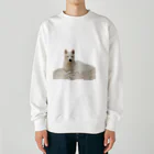 鳥目おかわりのいぬはみてるけど何もいわない Heavyweight Crew Neck Sweatshirt