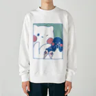 tafu tafuのかわいいポーズのしろぎんしま Heavyweight Crew Neck Sweatshirt