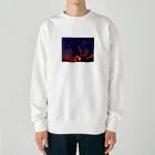 zzmatsudaの夕焼けと柿の木のトワイライト Heavyweight Crew Neck Sweatshirt