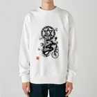 KOTODAMAYAの龍神イラスト「護符」 by masurami Heavyweight Crew Neck Sweatshirt