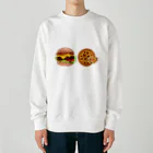 AKi001のハンバーガー　ピザ Heavyweight Crew Neck Sweatshirt