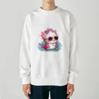 Vasetti_pressのサングラスをかけているウーパールーパー Heavyweight Crew Neck Sweatshirt