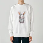 Vasetti_pressのパーカーを着ているうさぎちゃん Heavyweight Crew Neck Sweatshirt