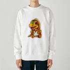 Vasetti_pressのパーカーを着たティラノサウルス Heavyweight Crew Neck Sweatshirt