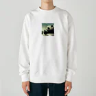 Shiba_IncのPanda driving a car（車を運転するパンダ） Heavyweight Crew Neck Sweatshirt