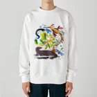 みなとまち層の世界のドラゴンたち Heavyweight Crew Neck Sweatshirt