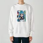 chicodeza by suzuriのピースガール Heavyweight Crew Neck Sweatshirt