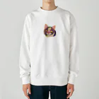 フクミンのふわふわネコ Heavyweight Crew Neck Sweatshirt