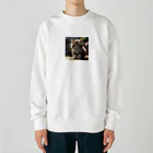 moonshine_fukurouの愛くるしい猫目線 Heavyweight Crew Neck Sweatshirt