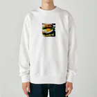 チワワ愛好家ショップの半熟とろけるハンバーグ チーズ愛好家の夢！ Heavyweight Crew Neck Sweatshirt