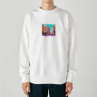 FACTORY MOWのヴィンテージアメリカの街並み Heavyweight Crew Neck Sweatshirt