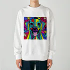 nakagawa-kikakuの奇抜なアート風の可愛い犬のグッズ Heavyweight Crew Neck Sweatshirt