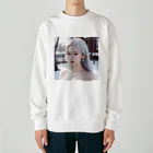 AI goddessの日本の冬・山奥に住む女性 Heavyweight Crew Neck Sweatshirt