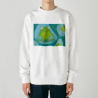 mumusのかえるのイラストグッズ Heavyweight Crew Neck Sweatshirt