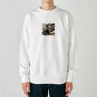 TAIYO 猫好きの躍動感あふれる猫 Heavyweight Crew Neck Sweatshirt