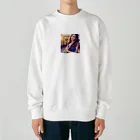 Stylishの女性の微笑み Heavyweight Crew Neck Sweatshirt