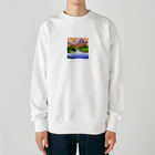 ろよずやのピクセルアート Heavyweight Crew Neck Sweatshirt