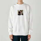 フウマショプの少女と愛犬 Heavyweight Crew Neck Sweatshirt