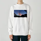 マツリのフォトショップの夕闇と夜空 Heavyweight Crew Neck Sweatshirt