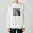 狸の信楽焼の影猫 Heavyweight Crew Neck Sweatshirt