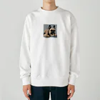 smile_happyのfrench bulldog Heavyweight Crew Neck Sweatshirt