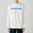 ON NOtEの韓国 ロゴブルー Heavyweight Crew Neck Sweatshirt