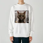 TAIYO 猫好きのビックフォト茶虎模様猫 Heavyweight Crew Neck Sweatshirt