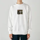 TAIYO 猫好きのフォトプリント美形白猫 Heavyweight Crew Neck Sweatshirt