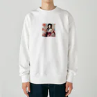 ワンダーワールド・ワンストップの浴衣を着た黑髪ロングヘアの綺麗な女性 Heavyweight Crew Neck Sweatshirt