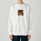 ことこと♂@トレーダーの猫猫　泥酔 Heavyweight Crew Neck Sweatshirt