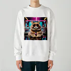 aoking_の近未来猫2 Heavyweight Crew Neck Sweatshirt