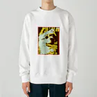 ポメラニアン🐕‍🦺チコちゃんの雑貨屋さんのカッコいいポメラニアンのイラストグッズ Heavyweight Crew Neck Sweatshirt