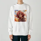 ぶーたんの紅葉の中で輝く彼女 Heavyweight Crew Neck Sweatshirt