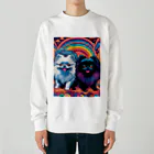 Pom-Dog'sのWhite&Black ポメラニアン Heavyweight Crew Neck Sweatshirt