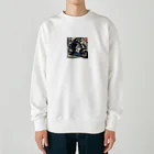 もふもふの市民の安全を守る白バイ隊員 Heavyweight Crew Neck Sweatshirt