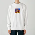 フリーダムの勇ましいライオン　ピクセルアート Heavyweight Crew Neck Sweatshirt